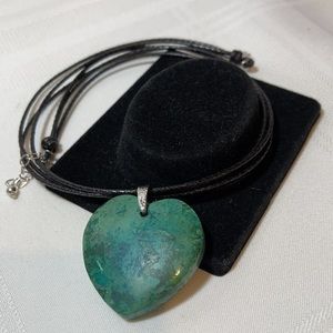 AIL Moss Agate Gemstone Pendant Necklace